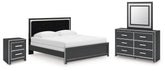 Diamond Furniture - Ashley Furniture - Zuraleus King Panel Bed, Dresser, Mirror and Nightstand - King Panel Bed, Dresser, Mirror and Nightstand - PCB3380B18